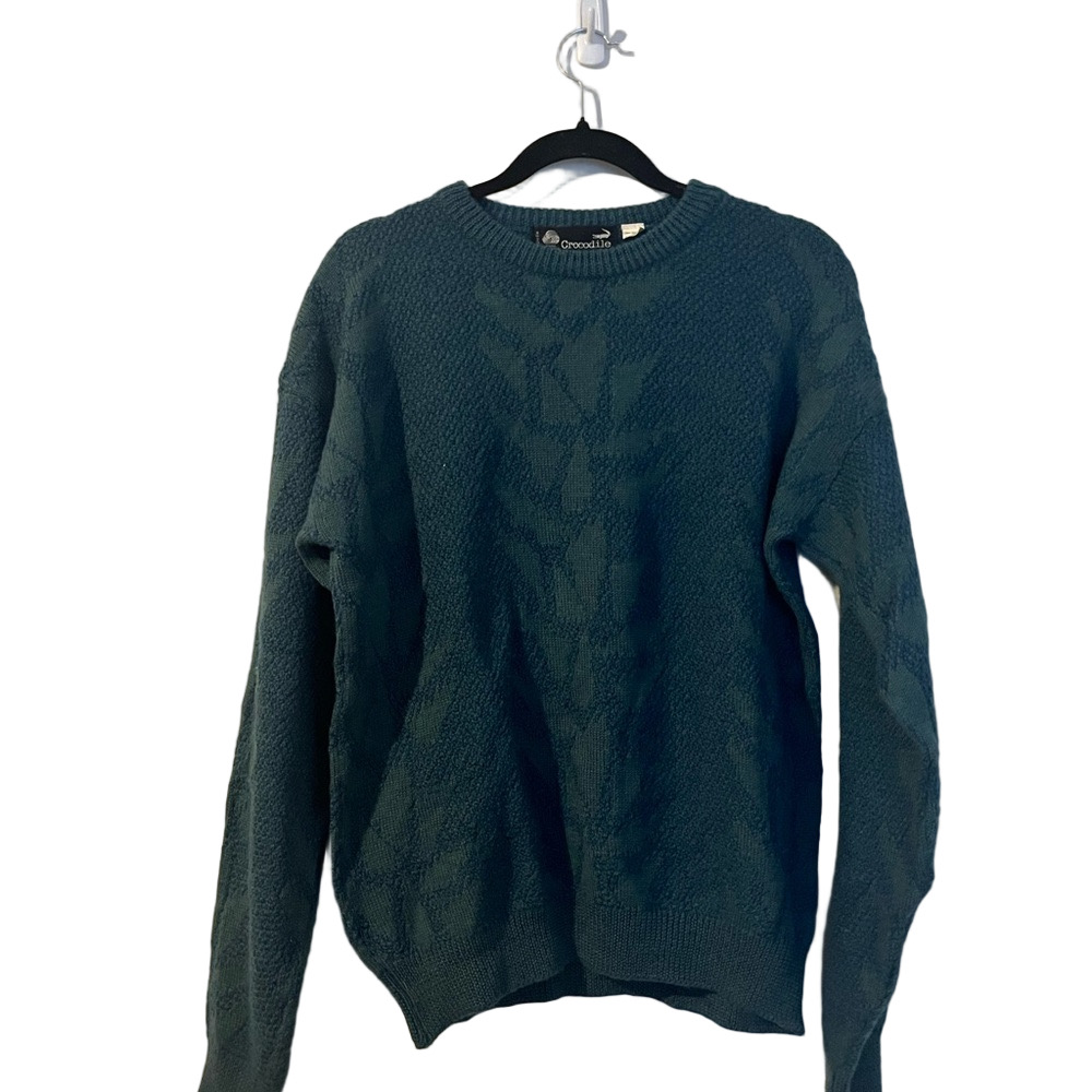 Crocodile Teal Sweater 100% wool Size: M